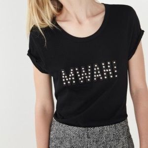 Rebecca Minkoff “Mwah” Pearl Embellished Tee